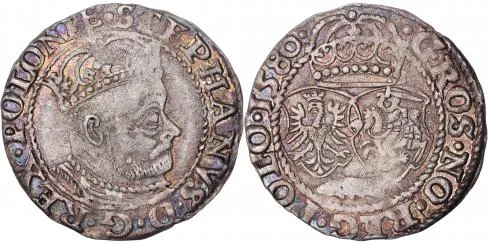 Stefan Bathory Trojak (3 grosze) 1580 Olkusz