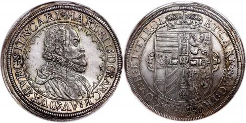 Archduke Maximilian (1602-1618) Thaler ND 1604 or 1606 Hall