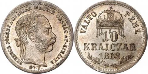 Franz Joseph I. (1848-1916) 10 Kreuzer 1868 GY.F.