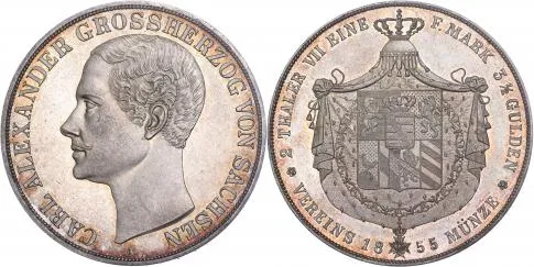 Sachsen - Charles Alexander - 2 Thalers 1855 A