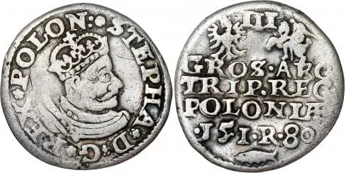 Stefan Batory. Trojak (3 grosze) 1580 Olkusz