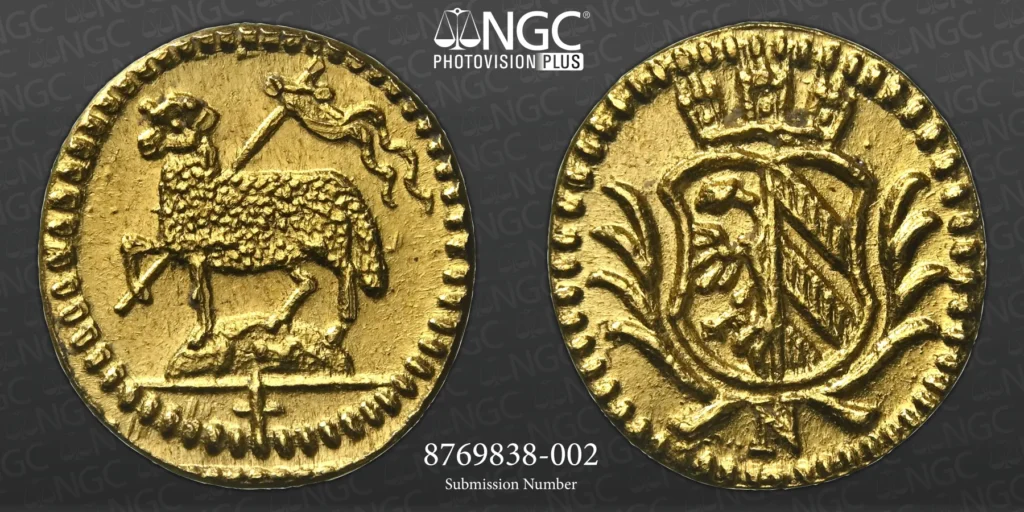 NÜRNBERG City 1/16 Ducat ND (1700). Lammprägung NGC MS67