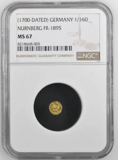 Teilen Germany - NÜRNBERG STADT 1/16 Dukat / Ducat o. J. (1700). Lammprägung NGC MS67
